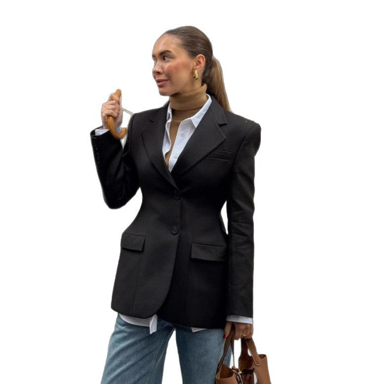 Damen Modischer Blazer mit oversized Schnitt Drune