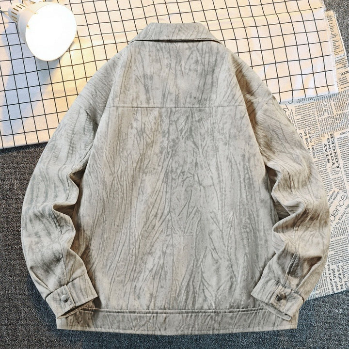 Herren Utility-Overshirt aus Vintage-Optik mit Druckknopfleiste, Pattentaschen & gebürsteter Struktur Drune