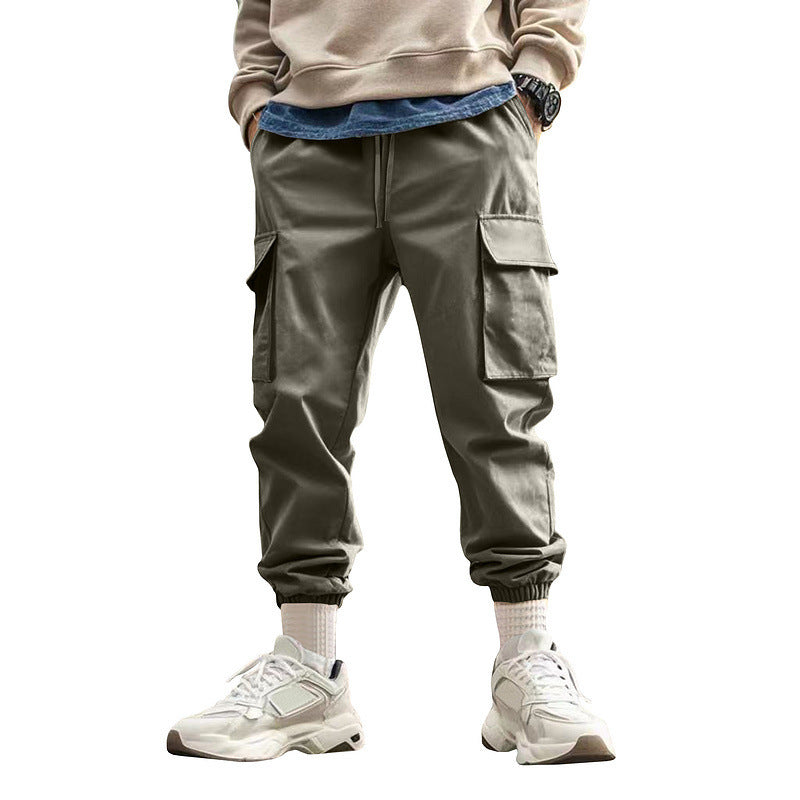 Herren Tapered Cargo-Jogginghose mit Kordelzug, aufgesetzten Klappentaschen und elastischen Bündchen Drune