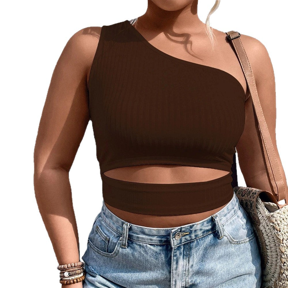 Damen Crop-Top mit asymmetrischem Schnitt und Cut-Out-Details Drune