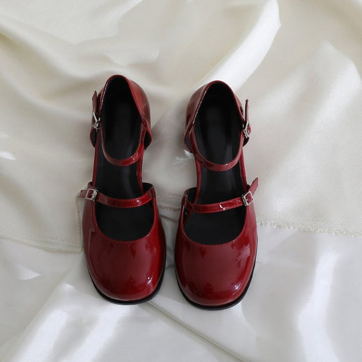 Damen Mary Jane Schuhe mit dekorativen Riemchen und trendigem Blockabsatz Drune