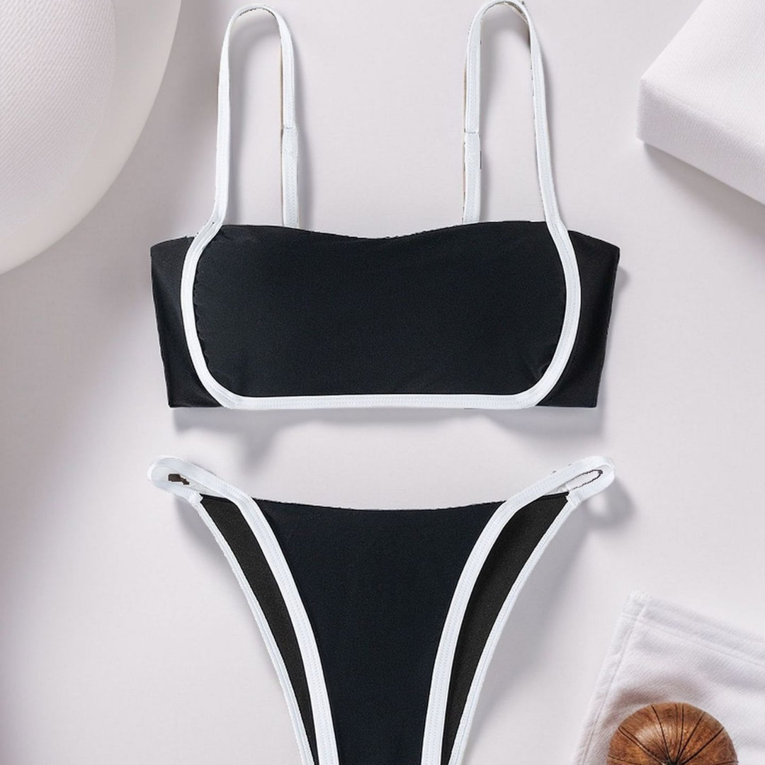 Damen Modischer Bikini mit elastischen Trägern Drune