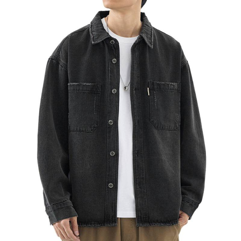 Herren Lässige Denim Hemdjacke Drune