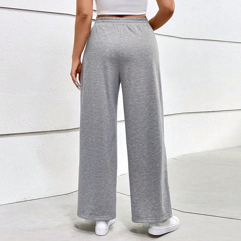 Damen weit geschnittene Freizeithose mit elastischem Bund und Cross-Over-Design Drune