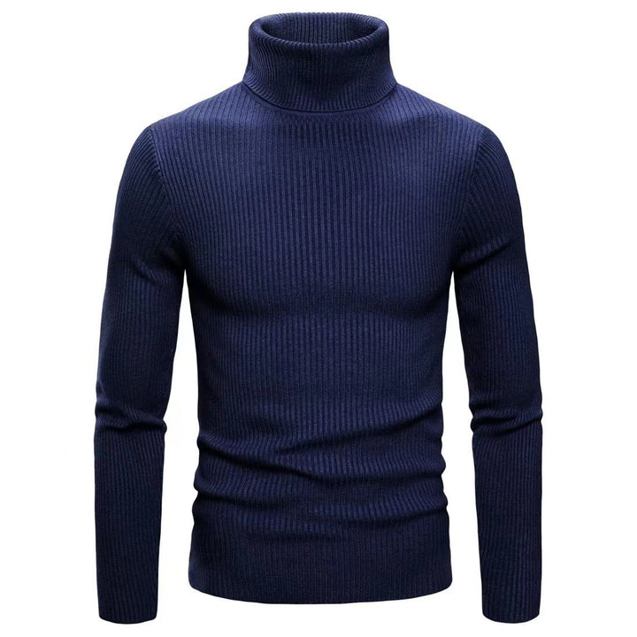 Herren nan gerippter Rollkragenpullover schmal geschnitten aus Feinstrick mit Stretch und thermoregulierender Wollmischung Drune