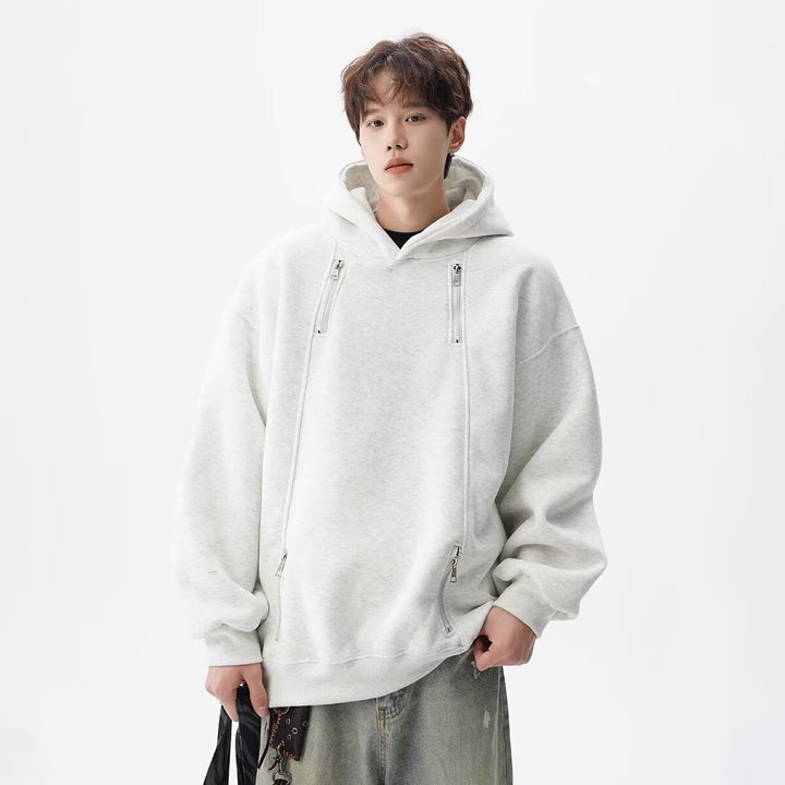 Herren Urbaner Oversized Hoodie mit Reißverschlüssen Drune