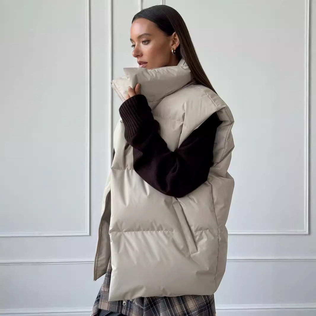Damen Steppweste mit hohem Kragen und praktischen Taschen Drune