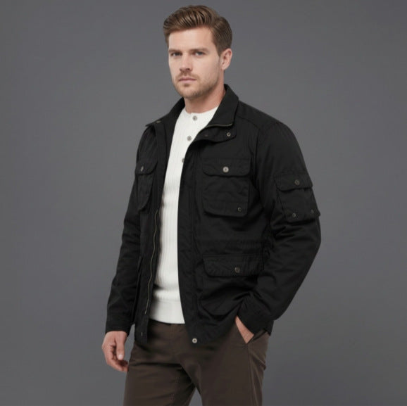 Herren Utility-Fieldjacke mit mehreren Pattentaschen und verstellbarer Taille Drune