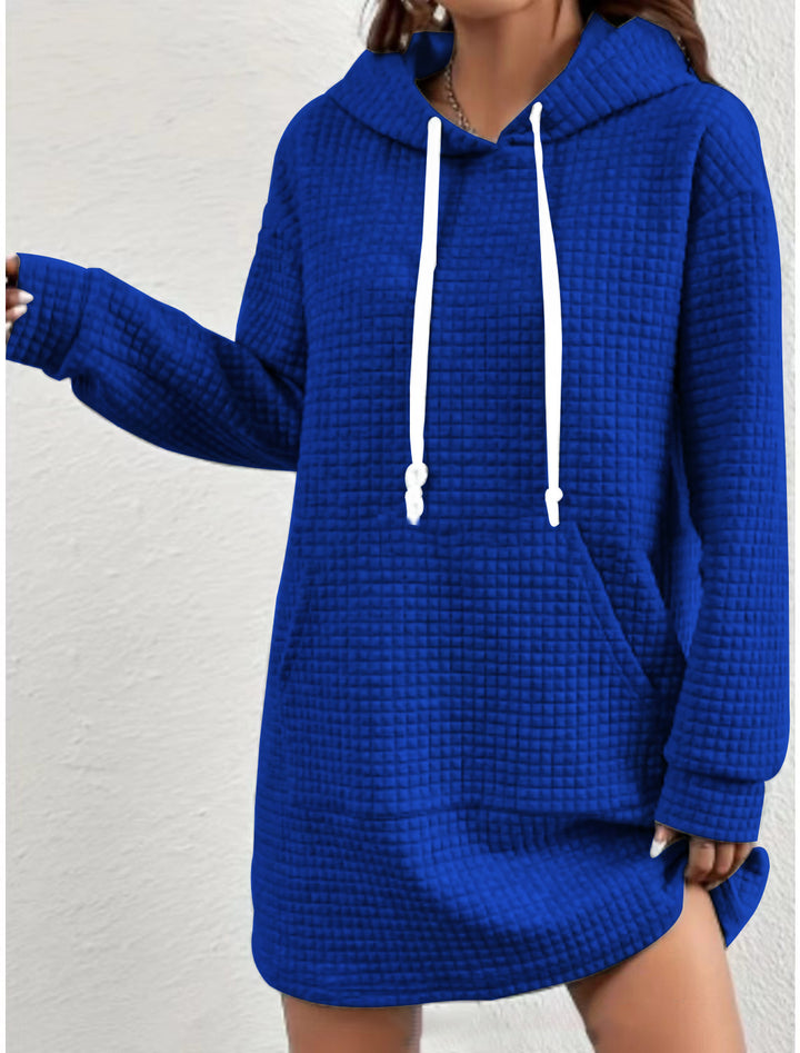 Damen Hoodie-Kleid mit praktischem Kängurutasche und modernem Strickdesign Drune