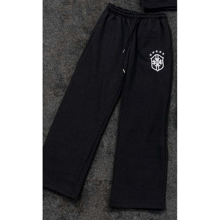 Damen nan weite Jogginghose mit elastischem Bund, Tunnelzug und gesticktem Emblem Drune