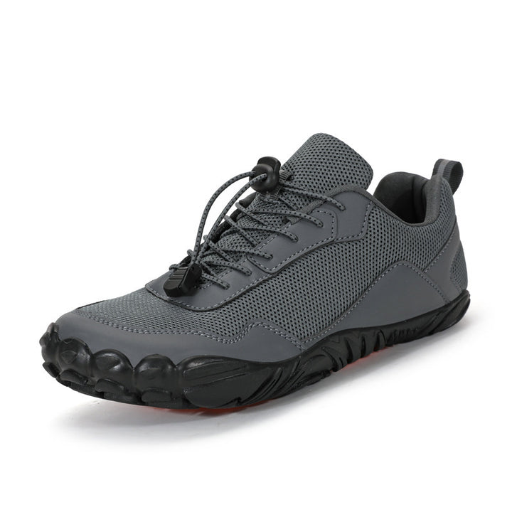 Herren nan leichter Schnellzug-Trekkingschuh mit Gummizehschutz, atmungsaktivem Meshoberteil und profiliertem Outdoor-Laufsohle Drune