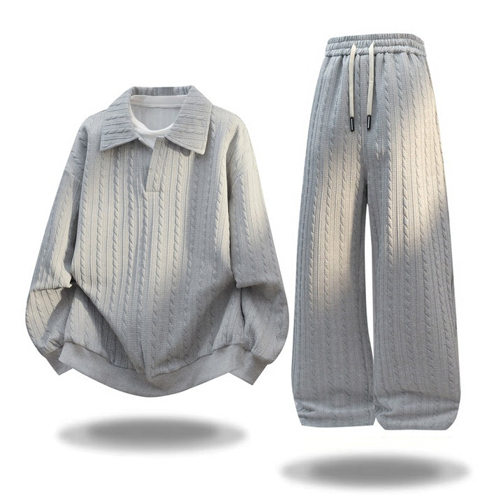 Damen Weite Strick-Loungehose mit Zopfmuster, Kordelbund & Relaxed-Silhouette Drune