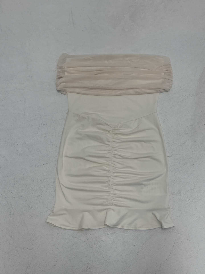 Damen verführerisches Bodycon-Kleid mit schulterfreiem Design und Raffungen Drune
