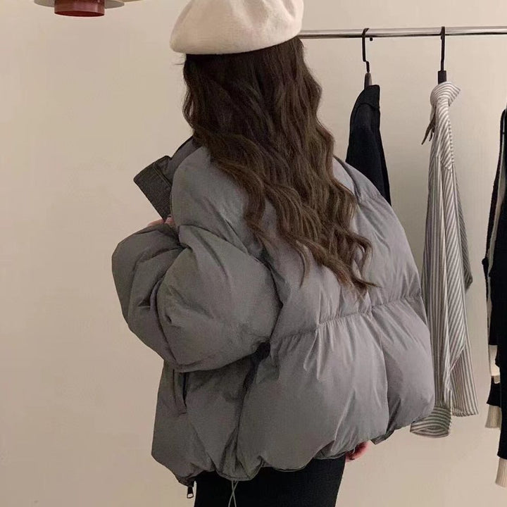 Damen Oversized Pufferjacke mit elastischem Bund und seitlichen Reißverschlusstaschen Drune