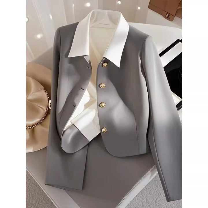 Damen Eleganter Blazer mit Goldknöpfen Drune