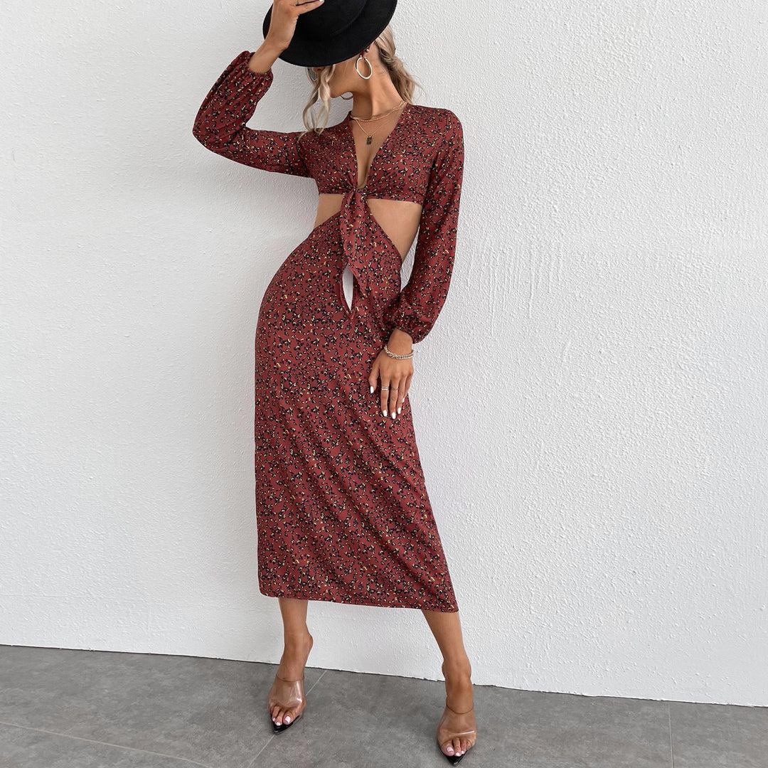 Damen Maxikleid mit Cut-Outs und verspieltem Knotendesign Drune