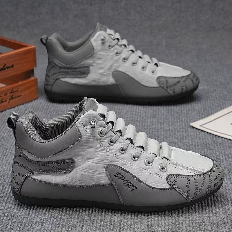 Herren Moderne leichte Schnür-Sneaker mit gepolstertem Kragen und kontrastierenden Overlays Drune