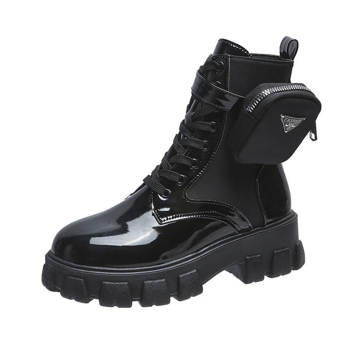 Damen Fashion Stiefel mit praktischer Taschen-Option und auffälliger Sohle Heidi-Mode