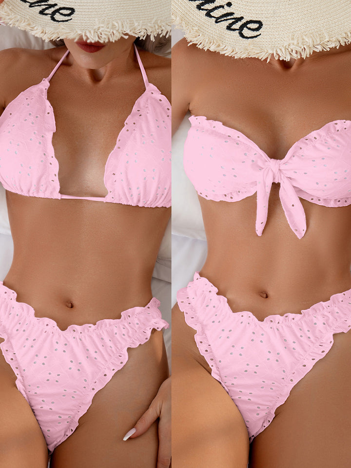 Damen Bandeau-Bikini mit verspieltem Rüschendesign Drune