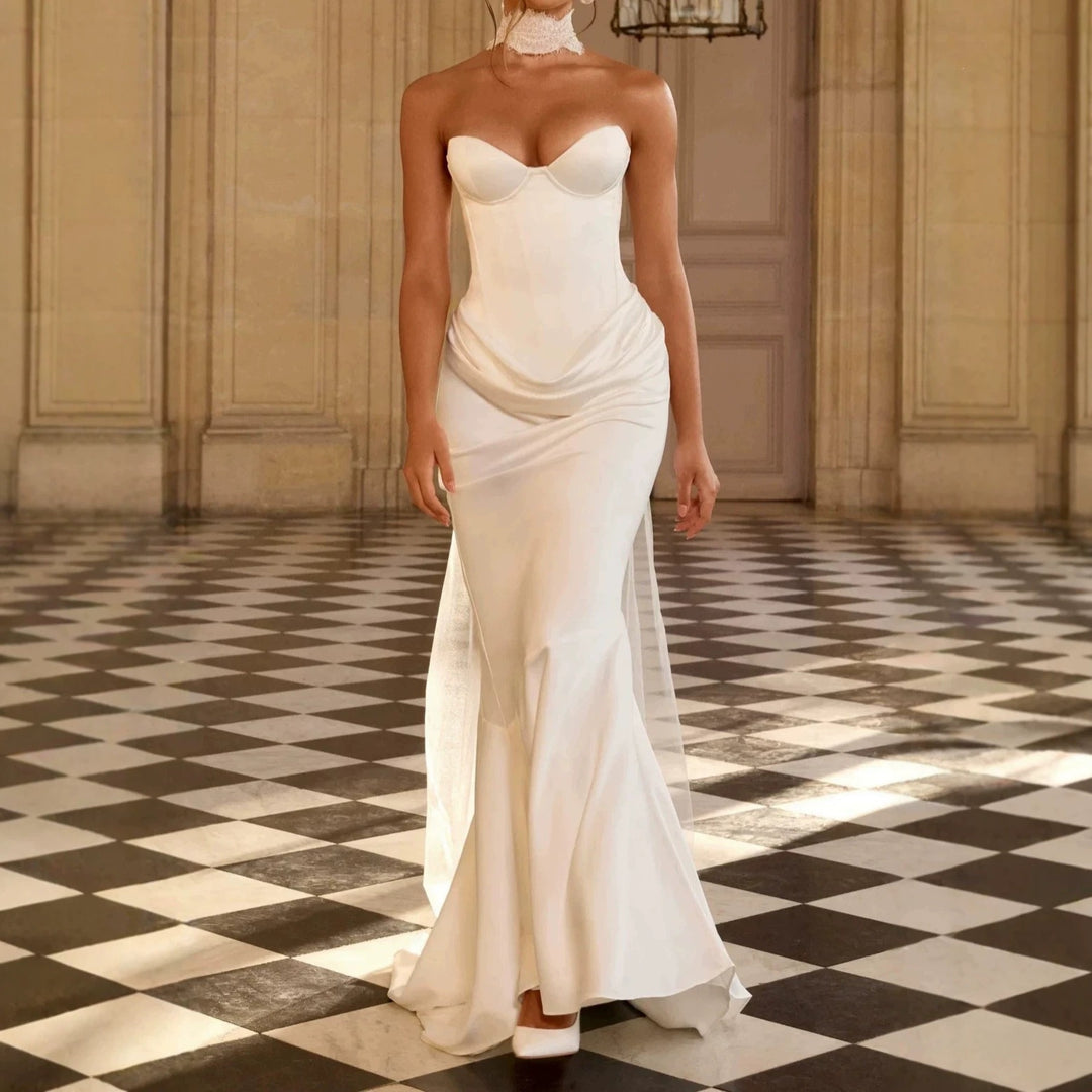 Damen Glamouröses Abendkleid mit taillierter Korsett-Optik Drune
