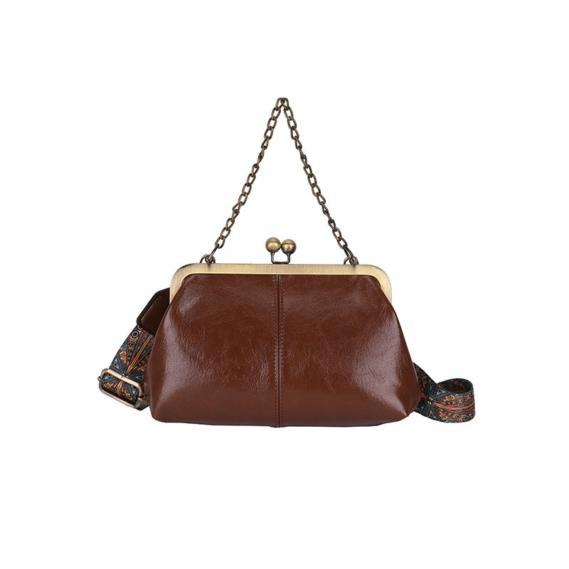 Damen Vintage-inspirierte Kiss Lock Clutch-Tasche Drune