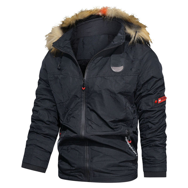 Herren Winterparka mit Kunstfellkapuze, wärmender Thermo-Innenlage und multifunktionalen Taschen Drune