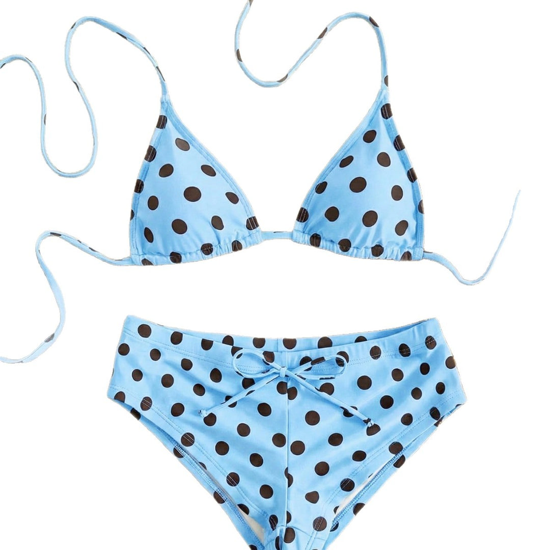 Damen Trendiger Punkte-Bikini mit verstellbarem Höschen Drune