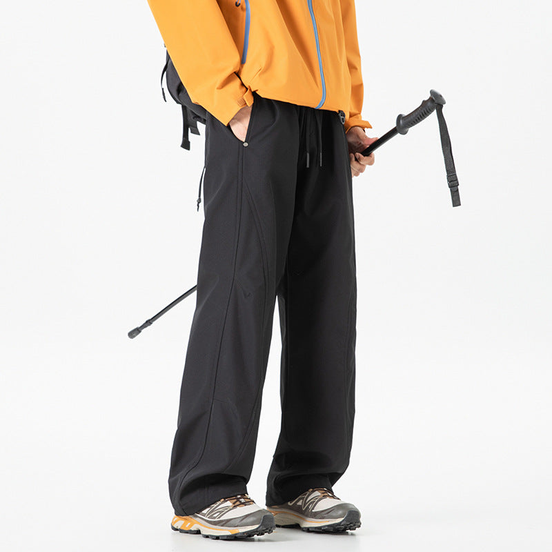 Damen Weite Cropped-Utility-Jogginghose mit Tunnelzugbund und geschwungenen Cargotaschen Drune