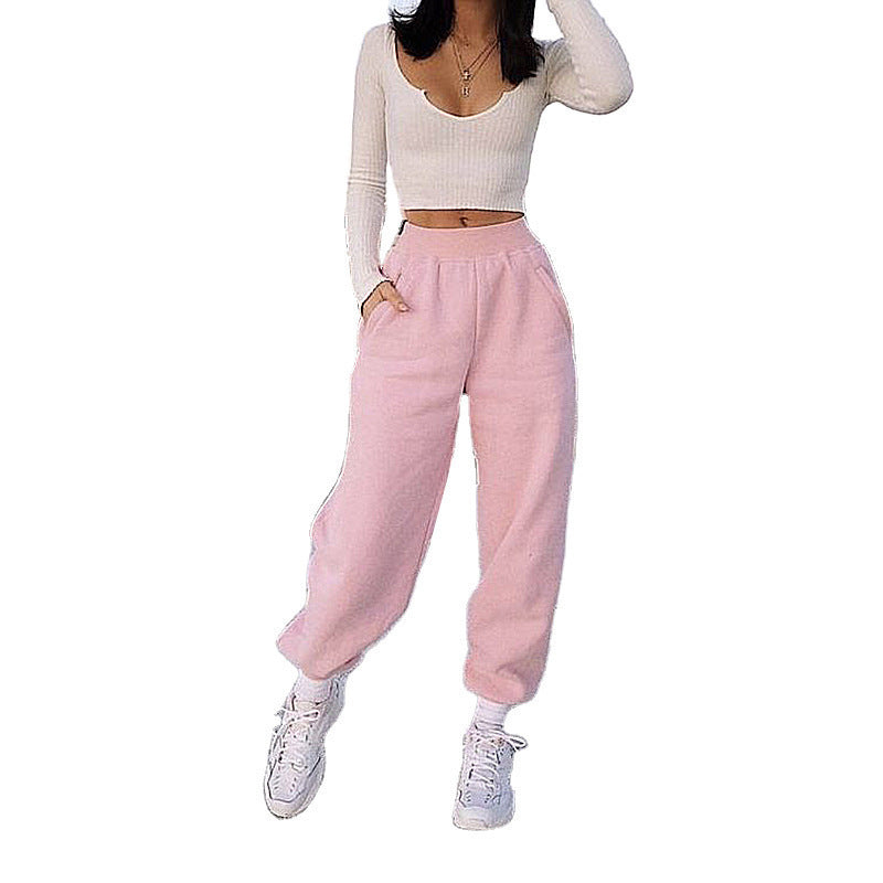 Damen Lässige Jogginghose mit elastischem Bund und seitlichen Taschen Drune