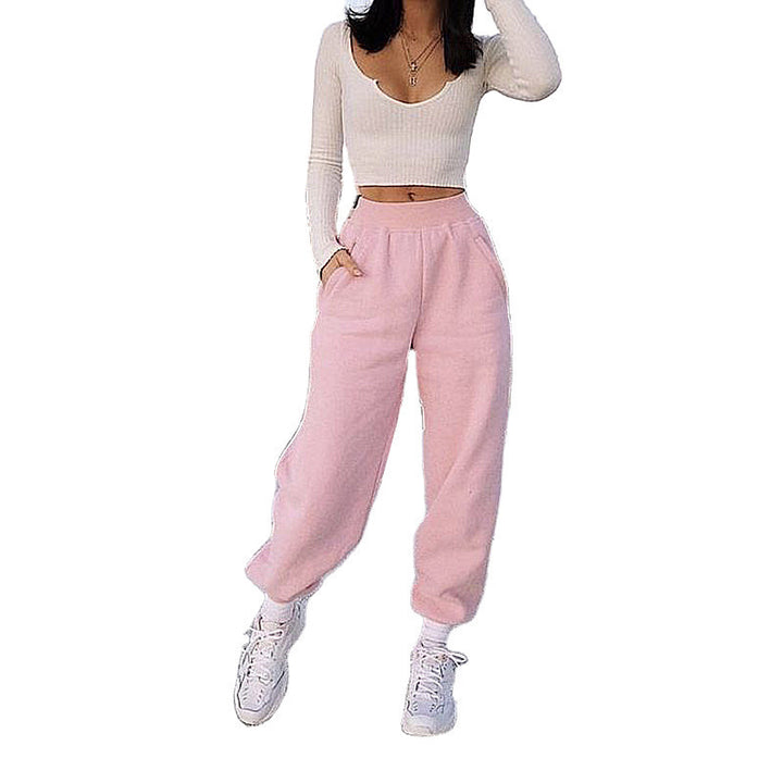 Damen Lässige Jogginghose mit elastischem Bund und seitlichen Taschen Drune