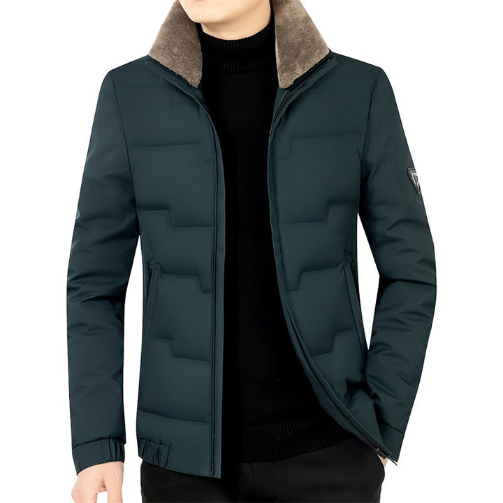 Herren Slim-Fit Wattierte Übergangsjacke mit weichgefüttertem Stehkragen und verdecktem Reißverschluss Drune