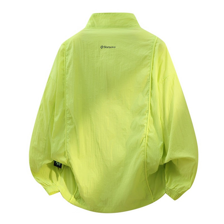 Unisex Oversize Leichte Windjacke mit Kordelzug, Pattentaschen & elastischen Bündchen Drune