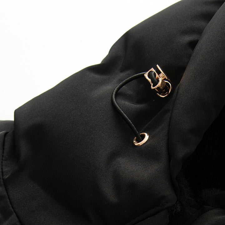 Damen nan taillierte gesteppte Winterjacke mit Kapuze, elastischem Taillengürtel und thermischer Synthetikfüllung Drune