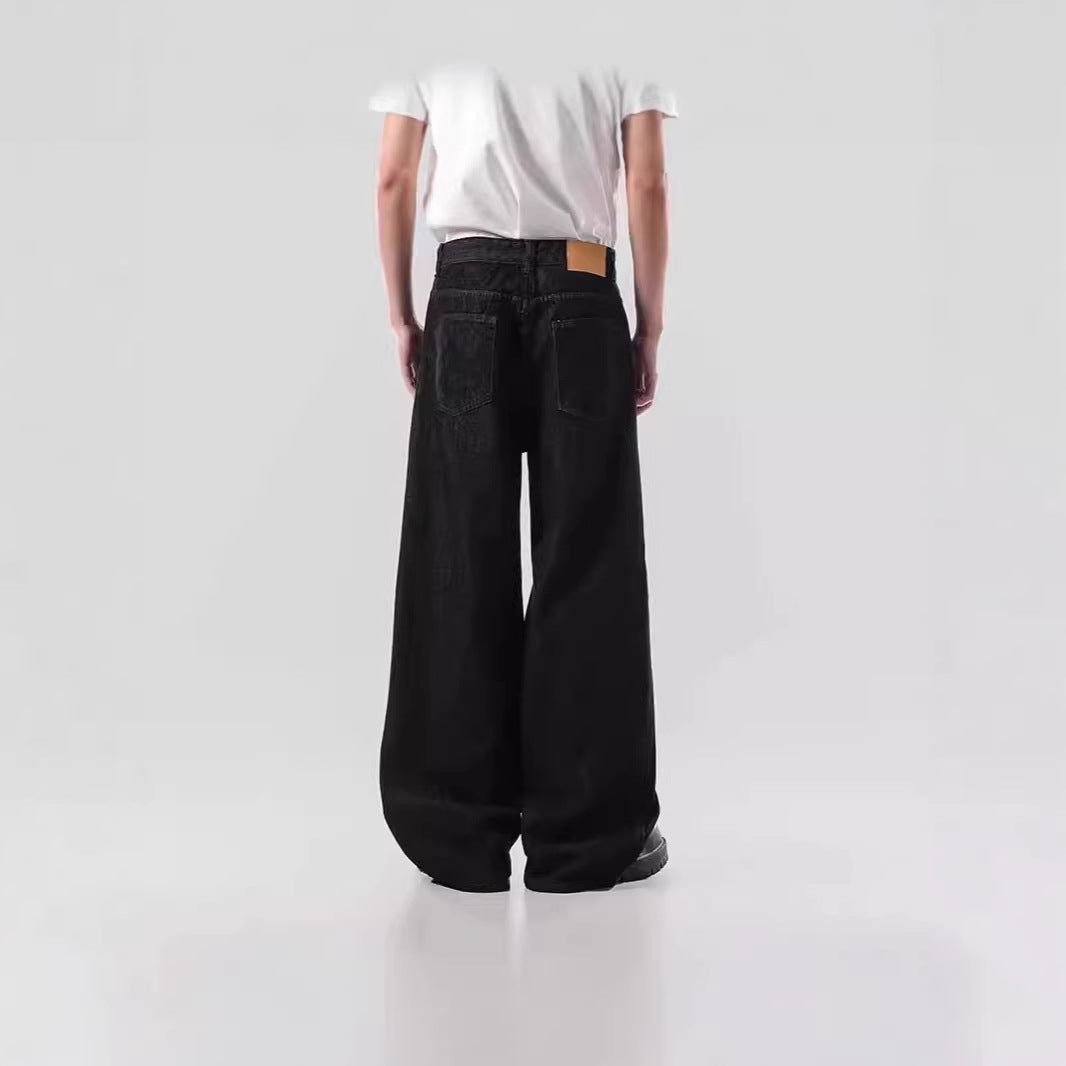 Herren Weitgeschnittene Denim-Jeans mit einzigartigem Grafikdesign Drune