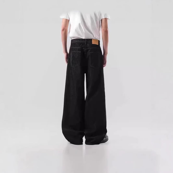 Herren Weitgeschnittene Denim-Jeans mit einzigartigem Grafikdesign Drune