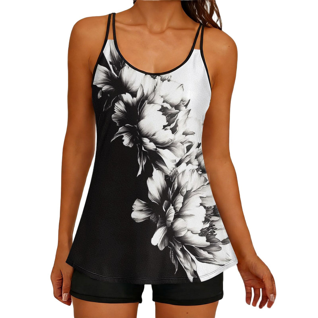 Damen Sportliches Tankini-Oberteil mit elegantem Floral-Design Drune