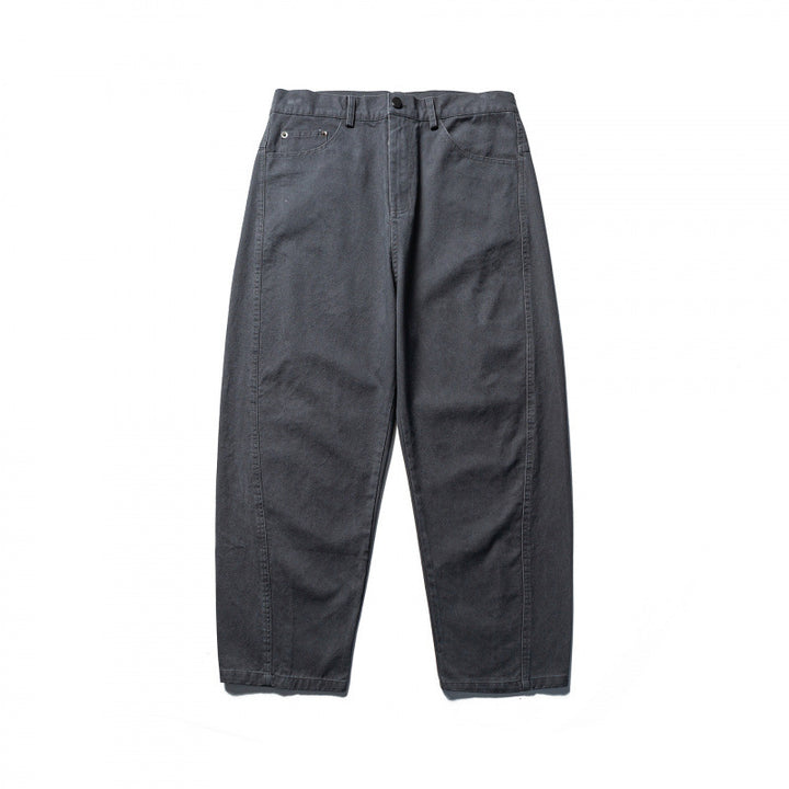 Herren Weite Tapered-Denimhose mit hoher Taille und markanten Schrittabnähern Drune