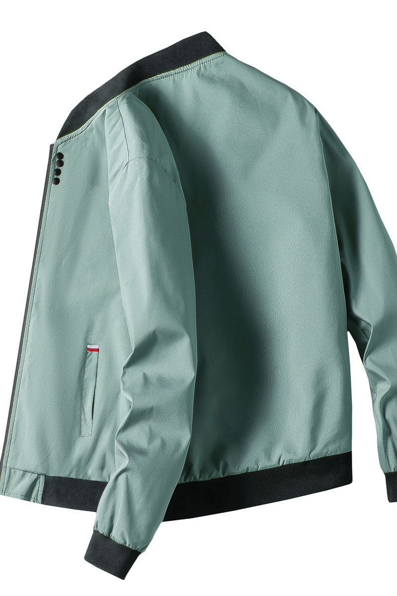 Herren modische Freizeitjacke mit hohem Kragen und seitlichem Reißverschluss Drune