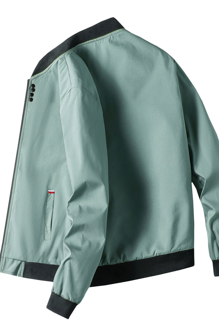 Herren modische Freizeitjacke mit hohem Kragen und seitlichem Reißverschluss Drune