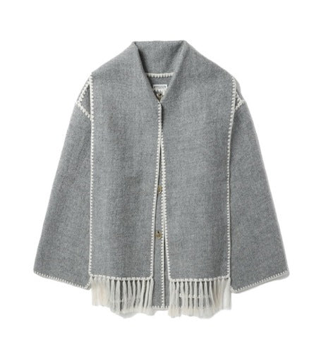 Damen Fransenjacke mit eleganter Saumverzierung Drune