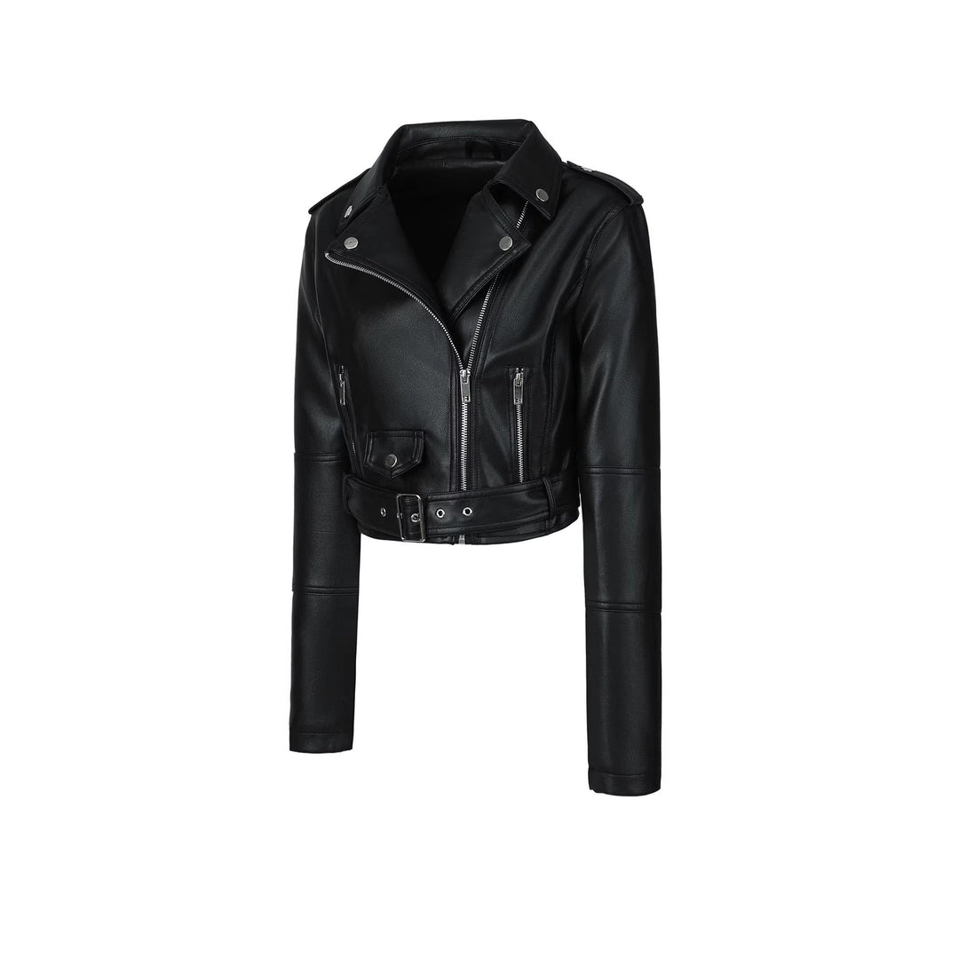Damen Modische Kurz-Bikerjacke Drune