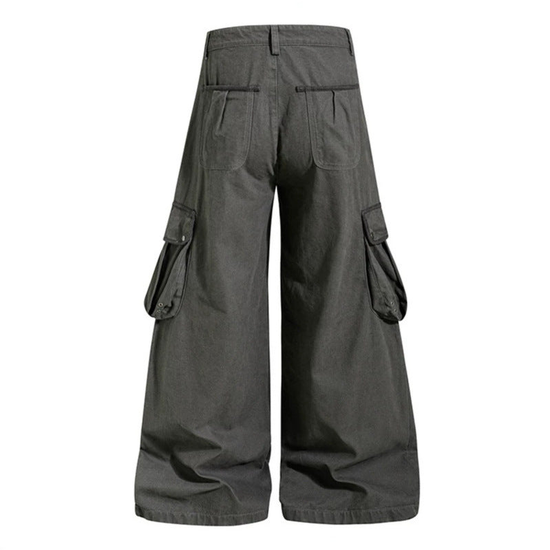 Damen weite Cargo‑Culottehose mit hoher Taille und Multifunktions‑Taschen Drune