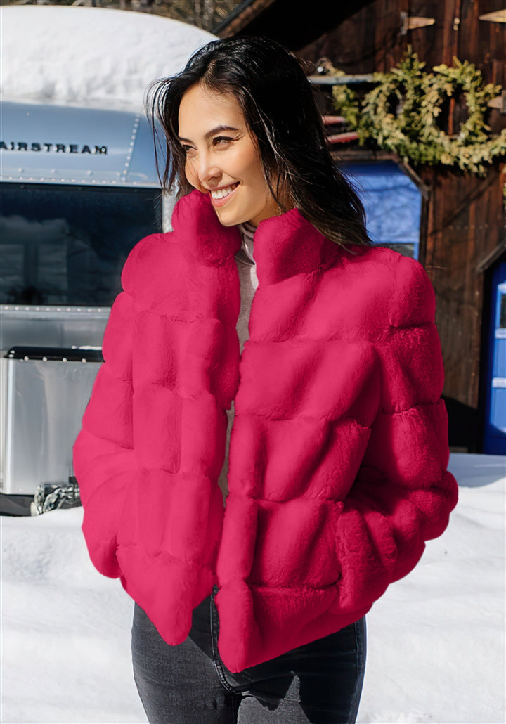 Damen Modische Daunenjacke mit hohem Kragen Drune