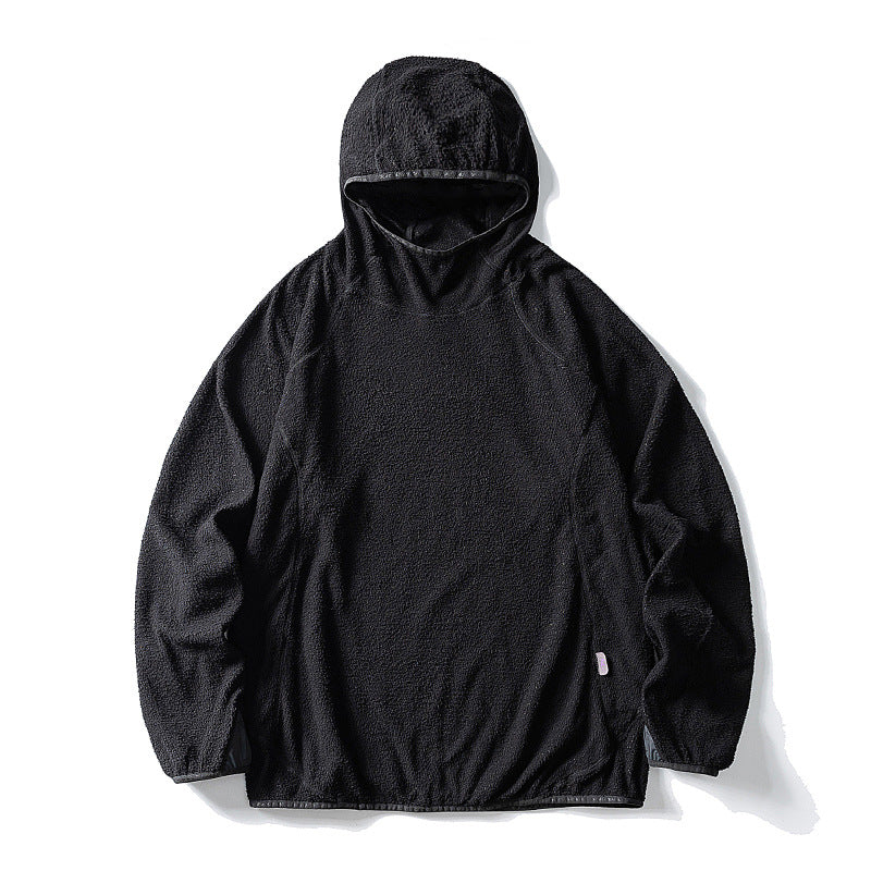Unisex Fleece-Hoodie im Oversize mit Teddyfleece, hochschließendem Kragen und elastischem Saum Drune