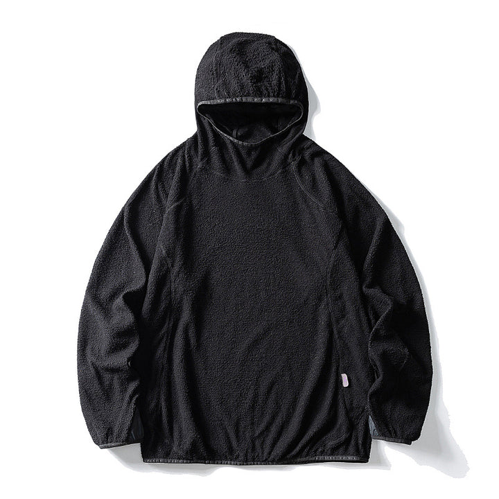 Unisex Fleece-Hoodie im Oversize mit Teddyfleece, hochschließendem Kragen und elastischem Saum Drune