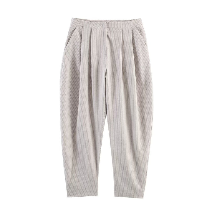Damen Zweiteiliges Tailored-Set mit Cropped-Blazer und hochtaillierter Faltenhose Drune