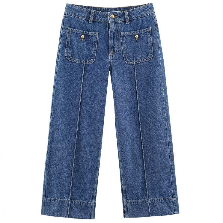 Damen Hochtaillierte Culotte-Hose mit weitem Bein und dekorativem Taillengürtel Drune