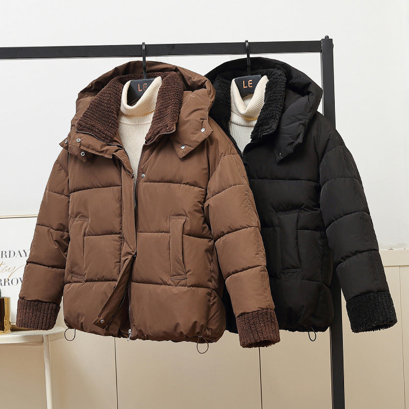 Damen Wattierte Freizeitjacke mit hohem Kragen und modischen Strickdetails Drune