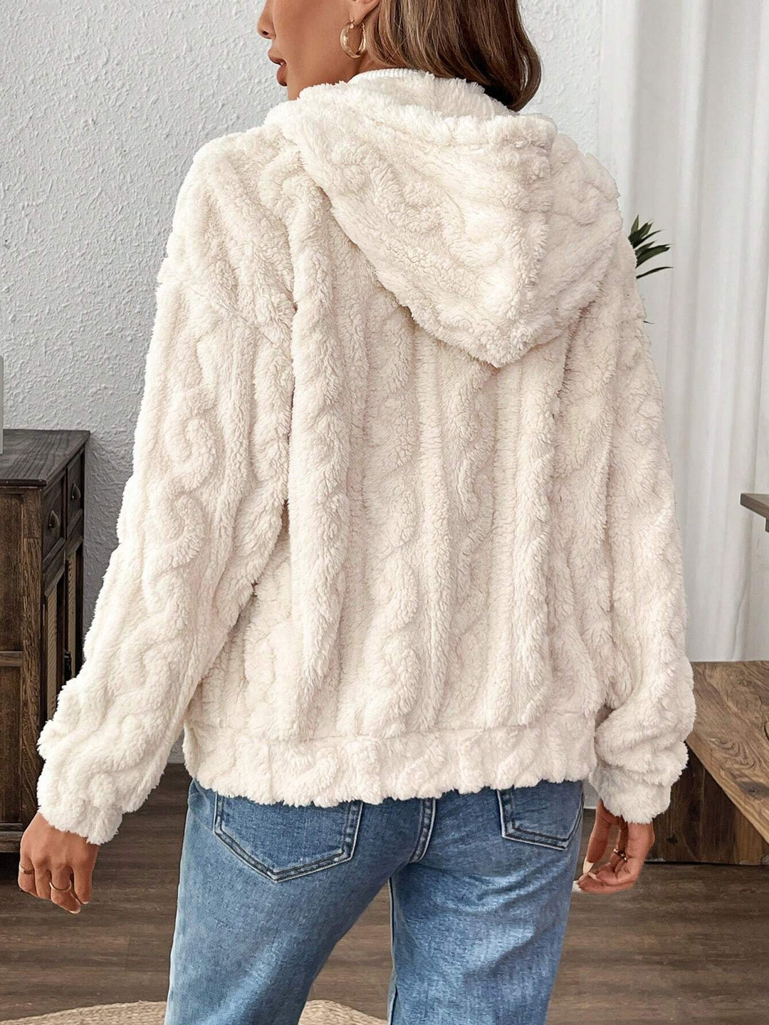 Damen kuscheliger Fleece-Jacke mit oversized Schnitt Drune