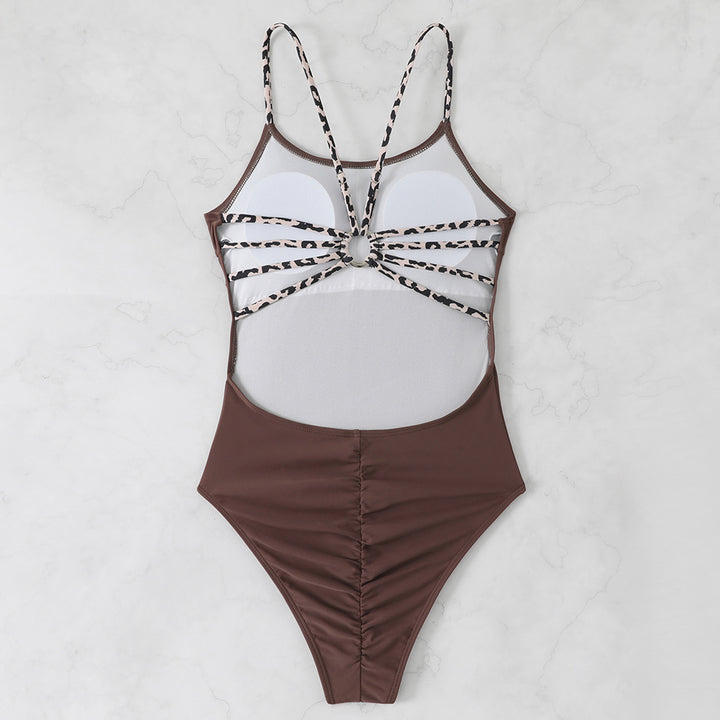 Damen Einteiliger Badeanzug mit Raffungen und Cut-Outs Drune